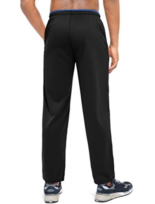 G Gradual Men's Sweatpants with Zipper Pockets Open Bottom Athletic Pants for Men Workout, Jogging, Running, Lounge