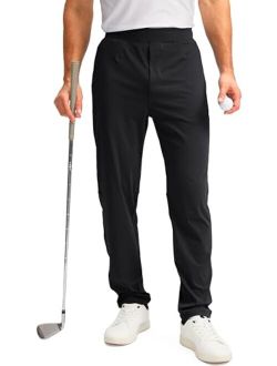 Men's Sweatpants with Zipper Pockets Stretch Golf Workout Pants Elastic Waist Track Pants for Men Casual Athletic