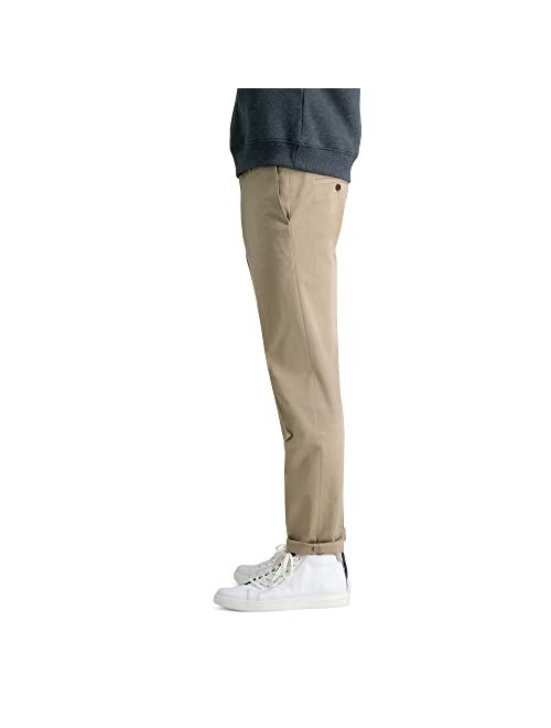 Haggar Men's Premium No Iron Khaki Slim Fit Flat Front Casual Pant
