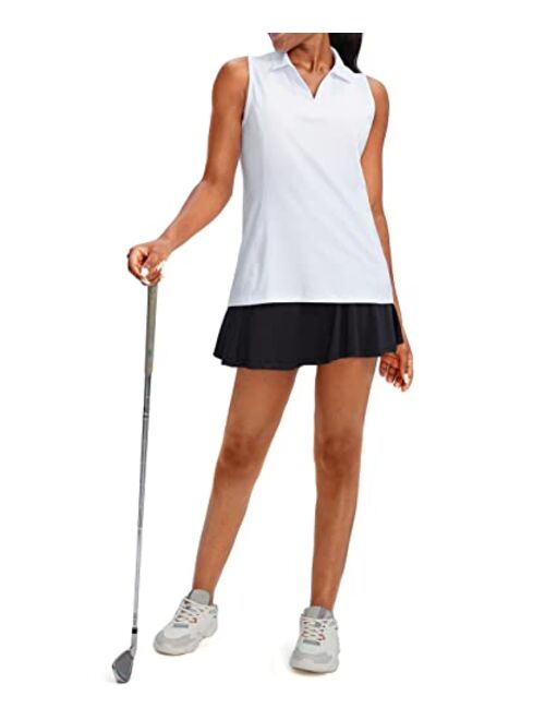 G Gradual Women's Sleeveless Golf Polo Shirts Tennis Quick Dry Collared Tank Tops V-Neck Polos for Women