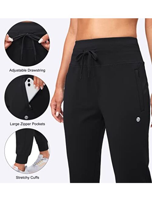G Gradual Women's Fleece Lined Joggers High Waisted Water Resistant Thermal Winter Sweatpants Running Hiking Pockets