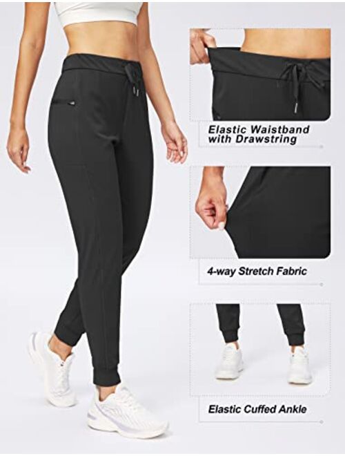 G Gradual Women's Joggers Pants with Zipper Pockets Stretch Tapered Athletic Joggers for Women Lounge, Jogging, Workout