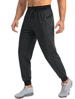Men's Jogger Pants with Zipper Pockets Slim Joggers for Men Athletic Sweatpants for Workout, Jogging, Running