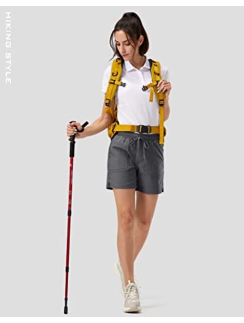 G Gradual Women's 5" Hiking Cargo Shorts Quick Dry Athletic Shorts for Women with Pockets for Golf Workout Walking