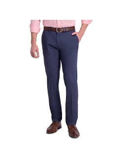Men's Iron Free Premium Khaki Slim-Straight Fit Flat Front Flex Waist Casual Pant
