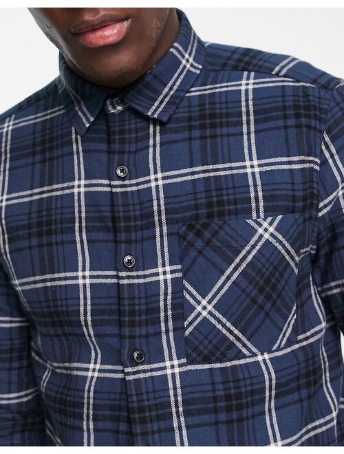 New Look plaid shirt in dark blue