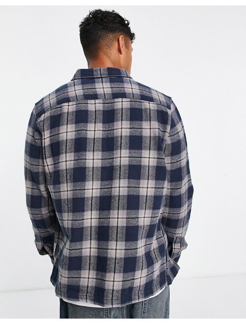New Look plaid overshirt in off blue