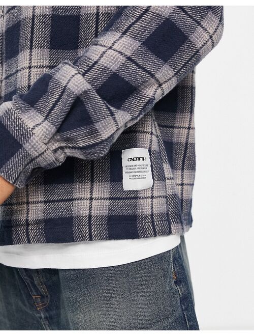 New Look plaid overshirt in off blue