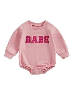 Balaflyie Infant Baby Boy Girl Clothing Fall Long Sleeve Sweatshirt Romper Bodysuit Waffle Knit Onesie Outfit Cute Clothes