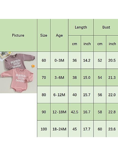 Molgkyo Newborn Baby Girl Clothes Long Sleeve Letter Print Sweatshirt Romper Oversized Bubble Onesie Fall Winter Clothes