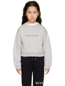 Kids Gray Embroidered Sweatshirt