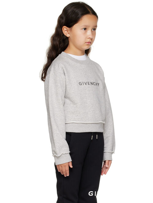 GIVENCHY Kids Gray Embroidered Sweatshirt