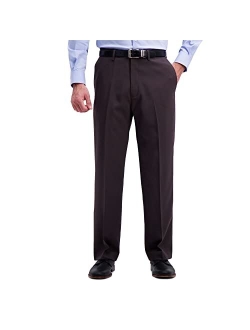 Men's Solid Gabardine Expandable Waistband Flat-Front Pant