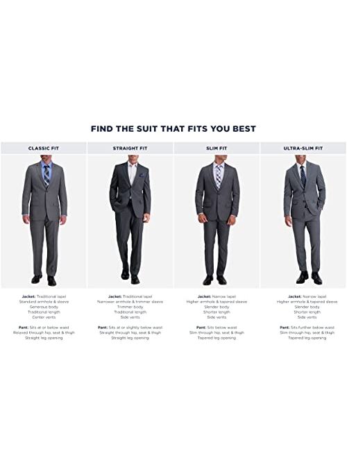 Haggar Men's Big and Tall Big & Tall Travel Performance Classic Fit Suit Separate Pant