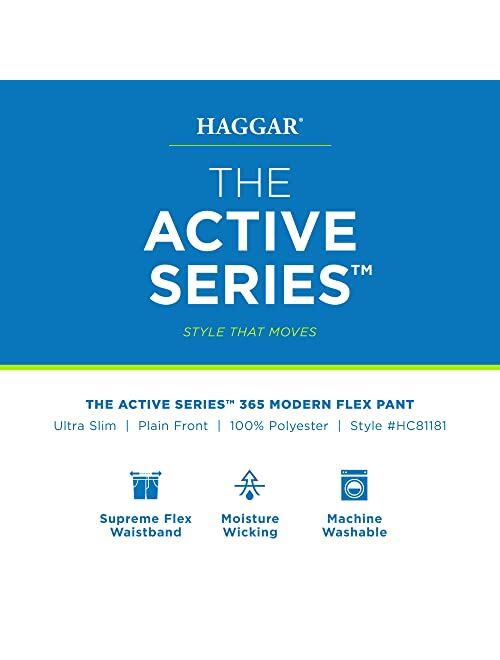 Haggar Men's The Active Series Slim Fit Flat Front Pant