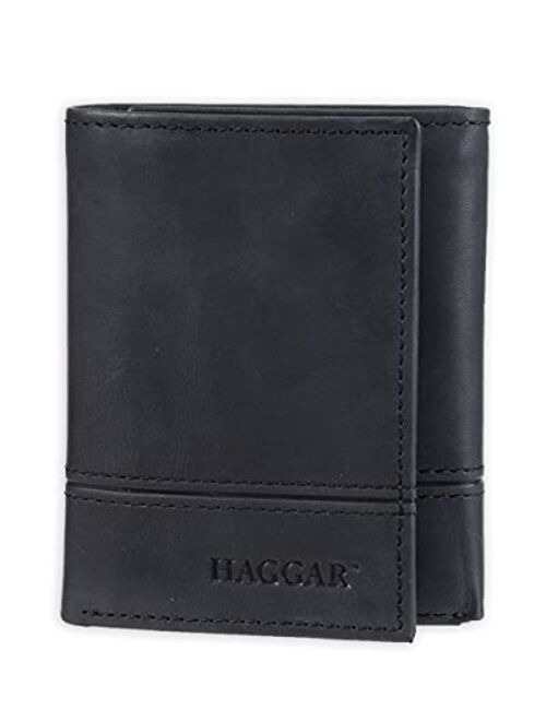 Haggar Men's Leather RFID Trifold Wallet
