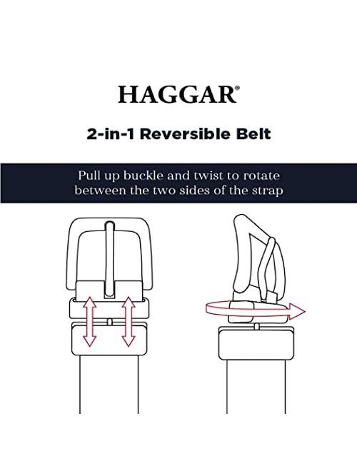 Haggar Men's Reversible Belt-Dress and Casual