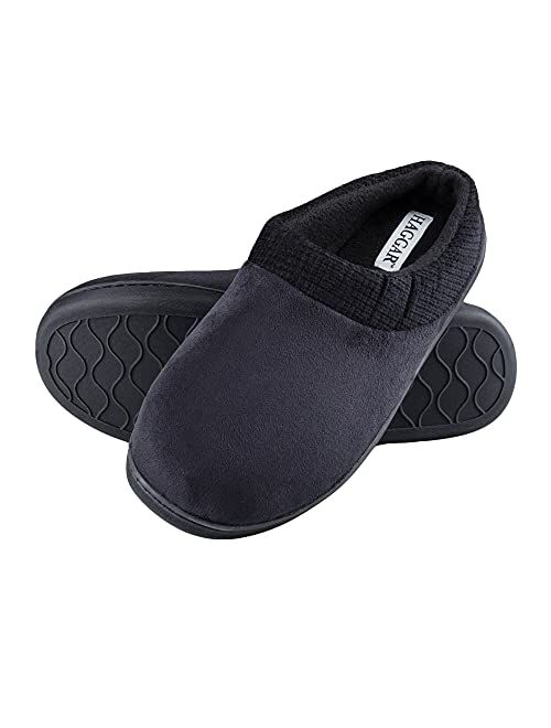 Haggar Men's Clog Slipper House Shoe Indoor/Outdoor with Memory Foam Comfort
