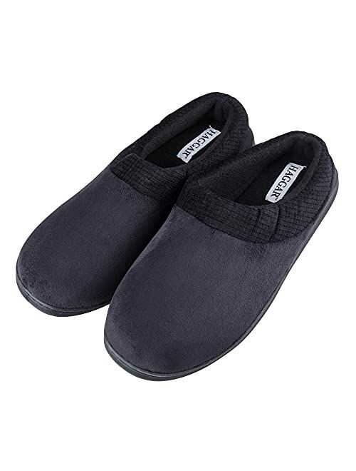 Haggar Men's Clog Slipper House Shoe Indoor/Outdoor with Memory Foam Comfort