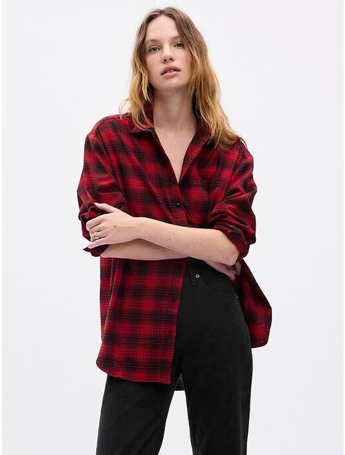Gap Women's Long Sleeve Button Up Flannel Big Shirt
