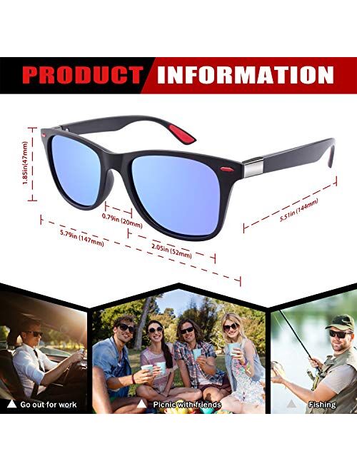 GQUEEN Polarized Sunglasses Men Womens,Flexible TR90 Frame,for Driving Fishing Cycling Hiking Golf Sports UV400 Protection