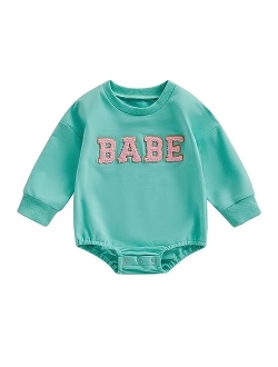 Engofs Newborn Baby Girl Boy Sweatshirt Romper Long Sleeve 0 3 6 12 18 Months Fall Winter Clothes