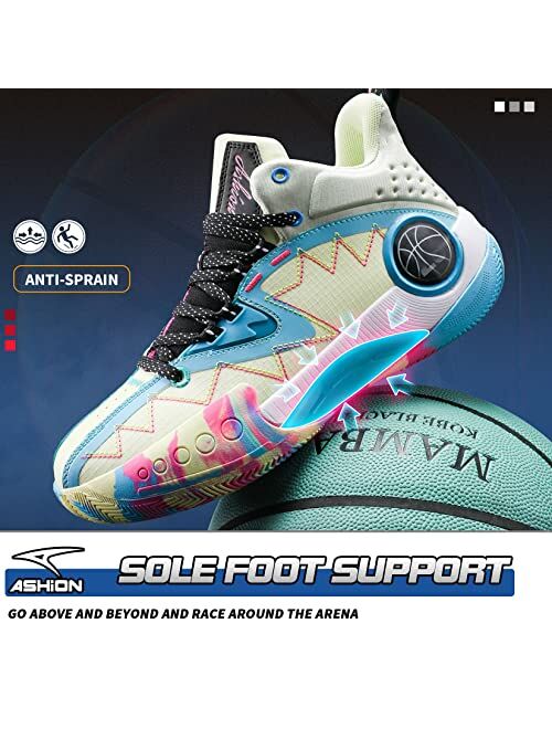 ASHION Men's Shoes Fashion Sneakers Breathable Running Shoes Mens Arch Support Basketball Shoes Non Slip Sport Shoes