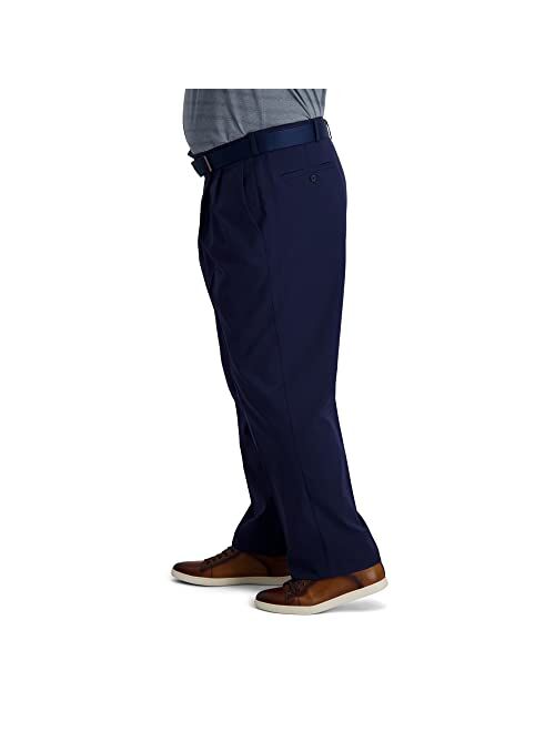 Haggar Men's Cool Right Performance Flex Classic Fit Pleat Front Pant-Reg. and Big & Tall Sizes