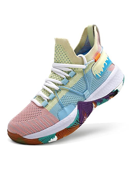 ASHION Mens Basketball Shoes Arch Support Basketball Sneakers Anti Slip Cushion Sports Shoes for Running Walking Training