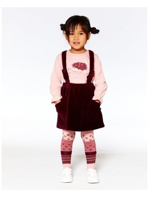 DEUX PAR DEUX Girl Stretch Ribbed Velvet Skirt Burgundy - Toddler|Child