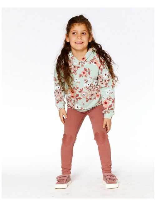 DEUX PAR DEUX Girl Fleece Treggings With Knee Patch Pink Cinnamon - Toddler|Child