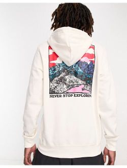 Graphic Injection back print hoodie in white