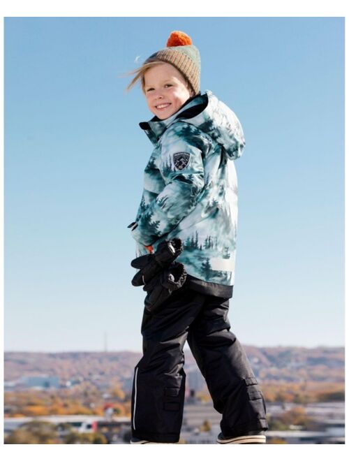 DEUX PAR DEUX Boy Two Piece Snowsuit Black With Forest Print - Child