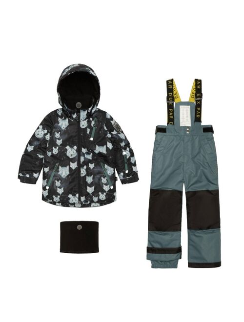 DEUX PAR DEUX Boy Two Piece Snowsuit Pine Green With Big Dipper Print - Child