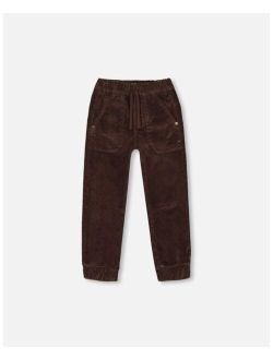 Boy Stretch Corduroy Jogger Pants Chocolate - Toddler|Child