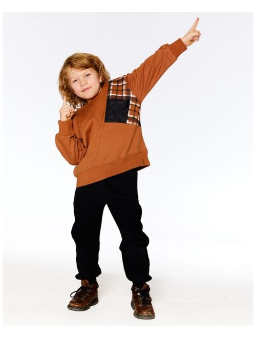 DEUX PAR DEUX Boy Sweatshirt Caramel With Zipper Pocket - Child