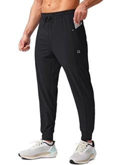 Men's Joggers Pants with Zipper Pockets Stretch Athletic Sweatpants for Men Workout Jogging Running
