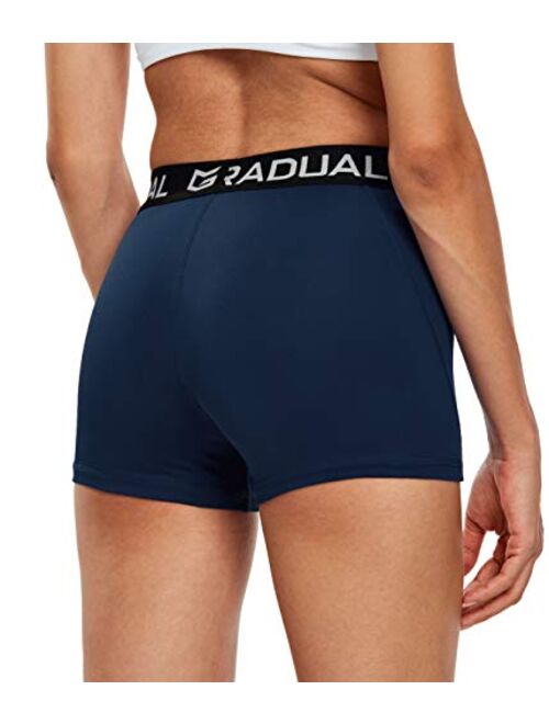 G Gradual Women's Spandex Compression Volleyball Shorts 3" /7" Workout Pro Shorts for Women