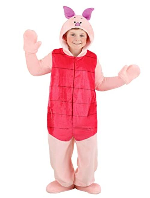 Fun Costumes Deluxe Kid's Piglet Costume from Disney's Winnie the Pooh, Hooded Onesie Outfit for Boys and Girls