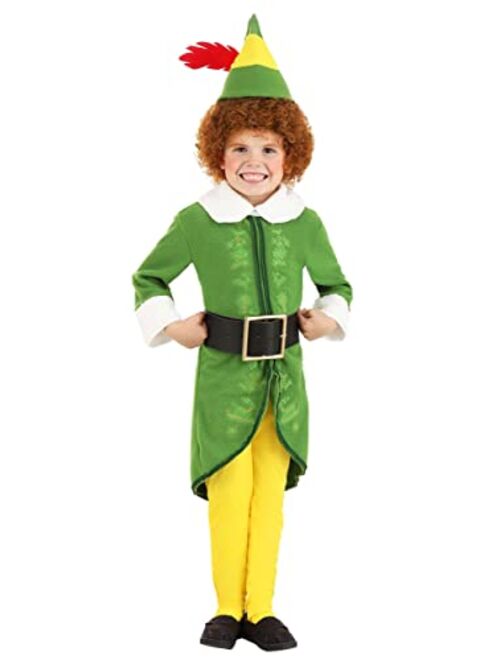 Fun Costumes Toddler Buddy The Elf Costume, Green Elf Suit with Hat for Christmas Dress-Up, Holiday Parties, Plays & Cosplay