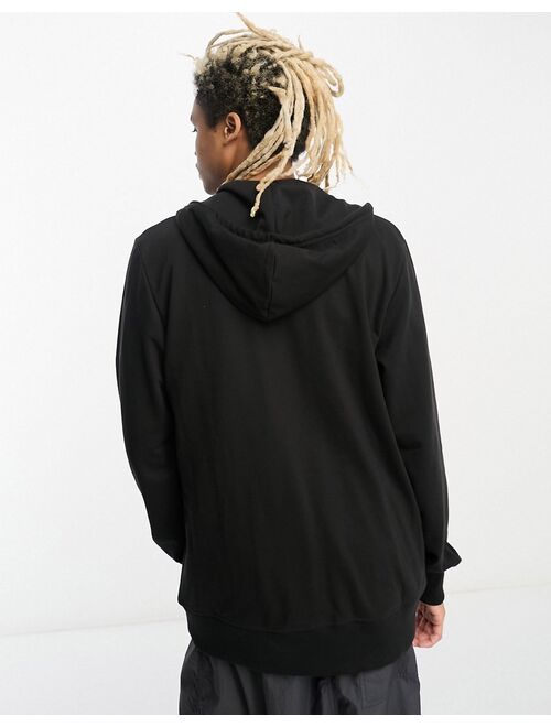 The North Face full zip logo fleece hoodie in black