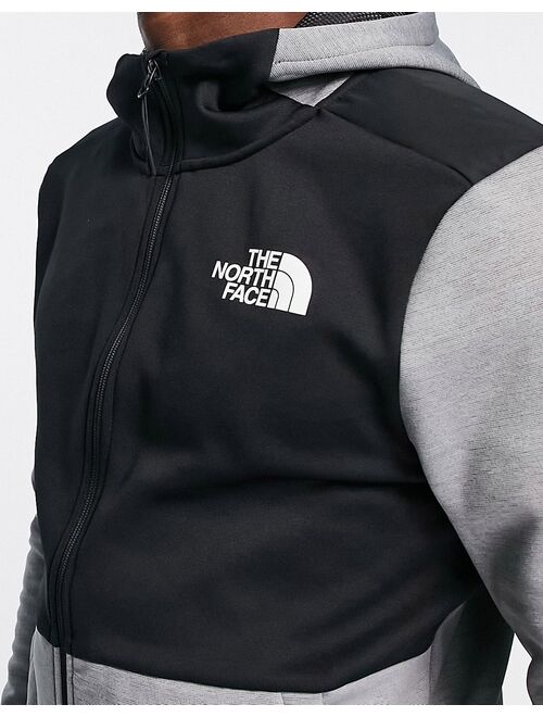 The North Face Training Mountain Athletics zip up fleece hoodie in gray