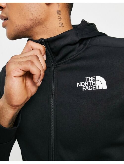 The North Face Training Mountain Athletics zip up fleece hoodie in black