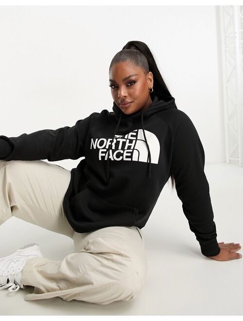 The North Face Plus Half Dome front chest logo hoodie in black and white