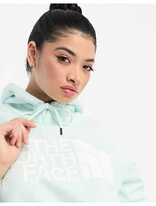 The North Face Plus Half Dome front chest logo hoodie in baby blue and white