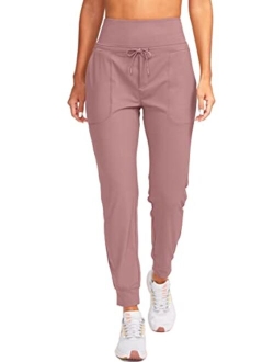 Women's Joggers High Waisted Athletic Sweatpants with Zipper Pockets Tapered Workout Lounge Pants for Women
