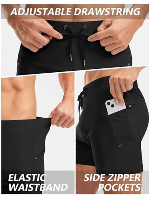 G Gradual Men's Swimsuit Trunks with Zipper Pockets Quick Dry Swimwear Bathing Suit Swim Briefs Board Shorts for Men