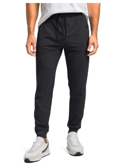 Men's Joggers with Zipper Pockets Stretch Tapered Sweatpants Athletic Pants for Men Workout Running Gym