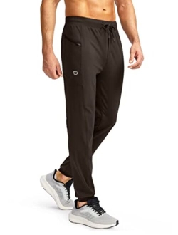 Men's Joggers with Zipper Pockets Stretch Tapered Sweatpants Athletic Pants for Men Workout Running Gym