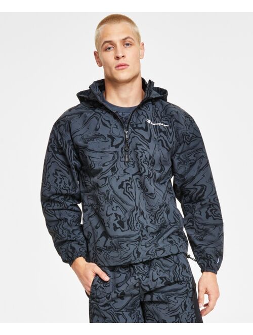 CHAMPION Men's Standard-Fit Logo-Print Water-Resistant Ripstop Anorak